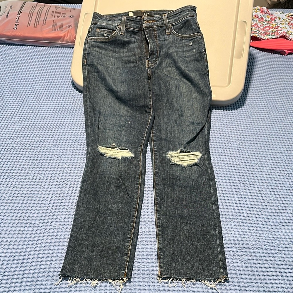 Kut from the Kloth Jeans Reese high rise fab ab ankle straight size 0